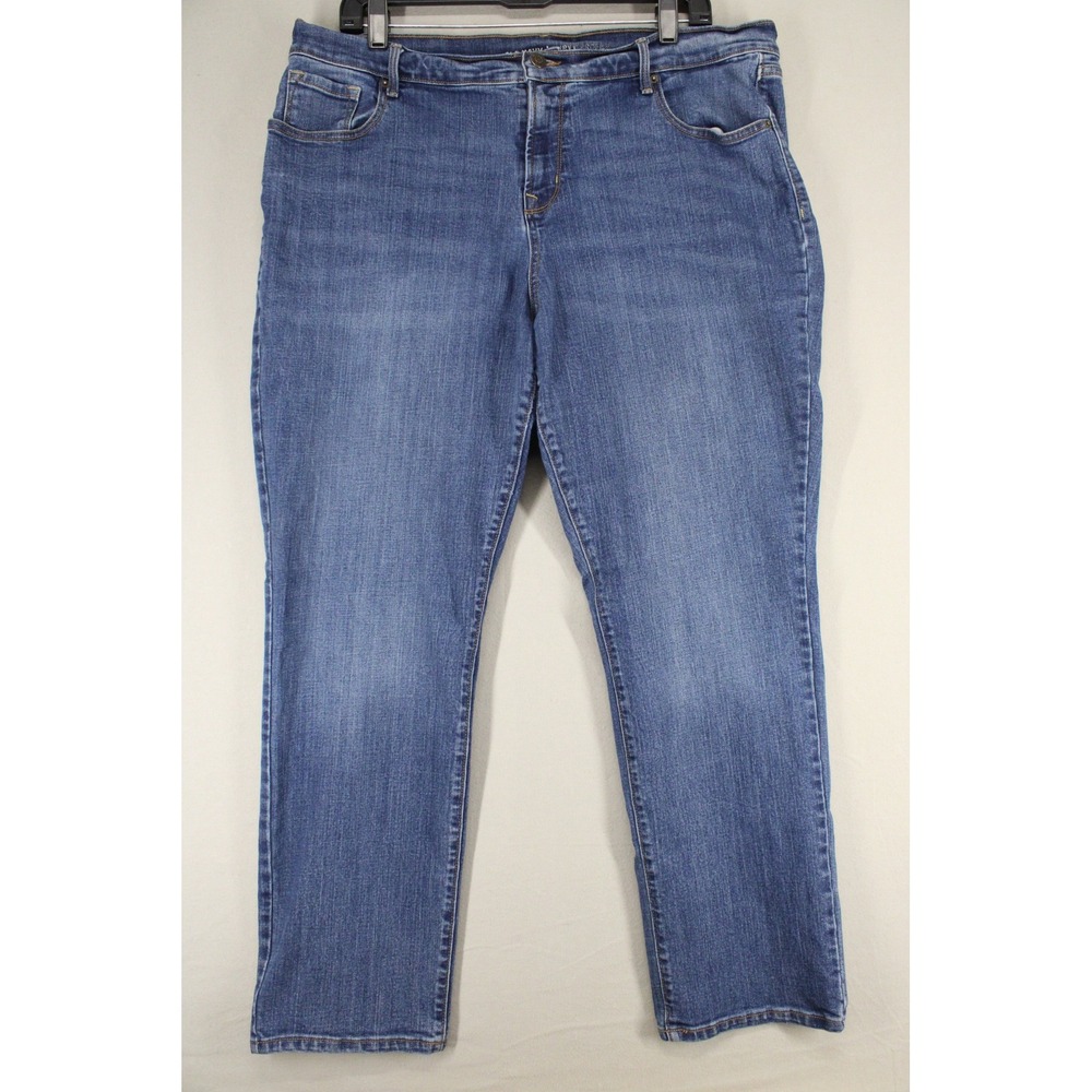 Old Navy Curvy Profile Mid Rise Straight Leg Jeans Blue 16 Short Casual Staple